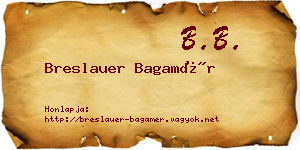 Breslauer Bagamér névjegykártya